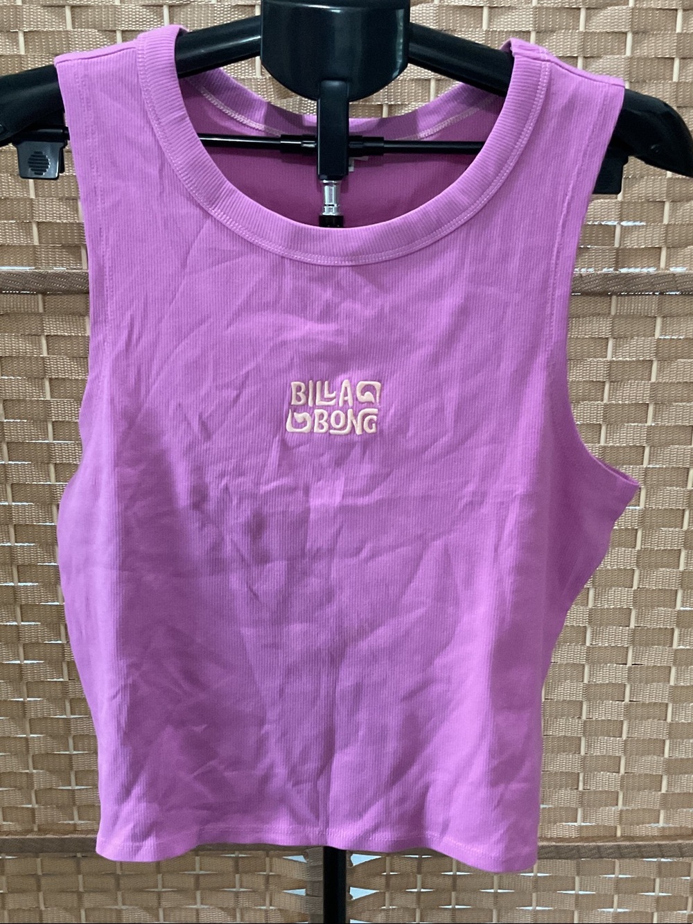 Billabong Lavender-Pink Ribbed Crop Tank Top